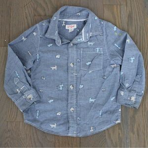 cat & jack boy's shirt animal print size 3T